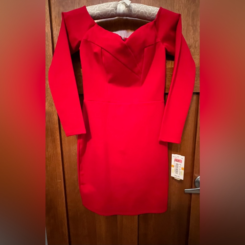 Off the shoulder red dress